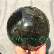 1.82LB Natural labradorite ball quartz crystal sphere 82mm reiki healing XQ1323