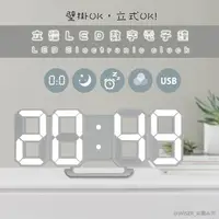 在飛比找PChome24h購物優惠-【KINYO】立體多功能LED數字電子鐘/時鐘(TD-395