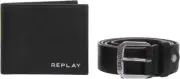 Replay A3000-098 Mens Leather Accessories In Black Size US 7 - 13