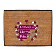 Animal Unicorns Mermaid Princess - Funny Novelty Doormat Man Cave Floor mat