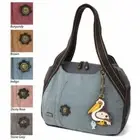 New Chala Bowling Zip Tote Large Bag Indigo Blue Pleather PELICAN Coin Purse