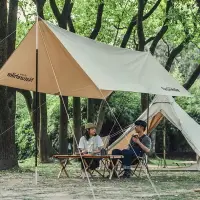 在飛比找樂天市場購物網優惠-Naturehike挪客棉布方形大天幕戶外豪華露營簡易營地防