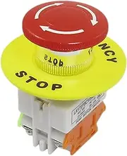 XNWKF Red Mushroom Cap 1NO 1NC DPST Emergency Stop Push Button Switch AC 660V 10A Switch Equipment Lift Elevator Latching Self Lock