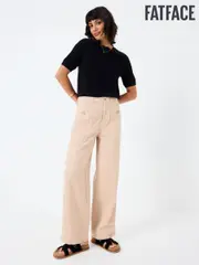 FatFace Eden Pale Pink Wide Leg Trousers (E84509) | $136