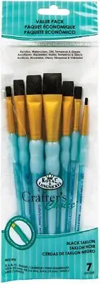 Crafter's Choice Black Taklon Shader Brush Value Pack 7/Pkg-