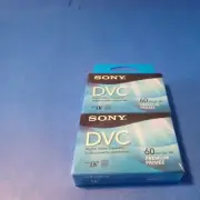 Sony DVC Premium Mini DV 60 Min Digital Video Tapes 2-Pack NEW Sealed