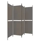 4-Panel Room Divider Folding Privacy Screen Stand Anthracite 200x220cm Fabric