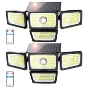 3000LM Solar Lights Outdoor, 4 Adjustable Heads Solar Motion Sensor Lights wi...