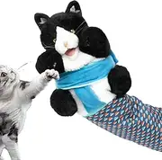 Cats Puppet Wrestler, Cat Wrestling Toy Puppet, Cats Interactive Hand Puppets Plush Toy with Tough Padding, Plush Cat Wrestle Toy Animal Hand Glove for Cats Pet Boredom-Busting Training and Exercise