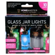 10pce Mini Jar Shaped Lights LED Home Master Battery Operated - Multicoloured
