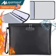Large Fireproof Document Bag Pouch Waterproof Fire Proof Money Cash Safe Storage