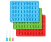 3 pieces candy mold Gummy Bear Candy Molds Silicone - Chocolate Gummy Molds with 3 Droppers