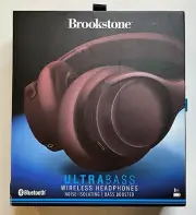 Brookstone Ultrabass Noise Isolating Wireless Bluetooth Headphones Red Maroon