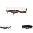Garden Lounge Set with Cushions Modular Sofa Couch 6 Piece Poly Rattan vidaXL