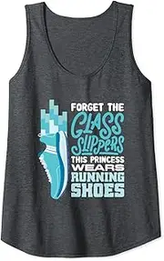 [X.Style] Womens Forget The Glass Slippers This Princess Wears Running Shoes Tank Top ds2962 T-Shirt Black