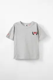 [Cotton On Kids] Cotton On Kids - Marvel Drop Shoulder Short Sleeve Tee - Lcn mar fog grey marle/marvel 9-10 LCN MAR FOG GREY MARLE/MARVEL
