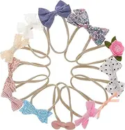 [ERINGOGO] 12pcs Bow Headbands for Newborns Elastic Hair Accessories Comfortable Non Slip Design for Photography and Everyday Wear Stylish Hairbands