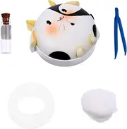 Abaodam 1 Set Tooth Collection Box Cartoon Design Deciduous Teeth Storage Case with Hair Bottle Smooth Edges for Safety Appearance Keepsake