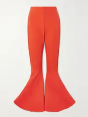 [A.W.A.K.E. MODE] A.W.A.K.E. MODE - Draped Stretch-twill Flared Pants - FR 40 FR 40 Red