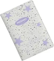 [DOITOOL] PU Passport Wallet with Multi Card Slots Protective Cover for Travel Id Credit Card Organizer Lightweight and Secure Design Cartoon Style Stars