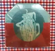 VTG NEW 6 XMAS PARTY DRINK COASTERS SET, ELF LEPRECHAUN DESIGN, HOLIDAY GREETING