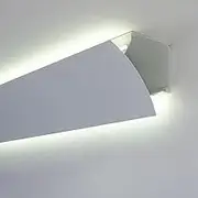 Crown Molding Led Baseboard Trim Channel, Mounted Profile Skirting Board for Living Room, Theater, White Led Strip Cover Wall Washer (4.3 Meter/14.1ft)