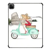 iPad Pro 12.9-inch (5th/6th gen) iPad Impact Case Vespa Rome Girl Fashion illustration iPad case