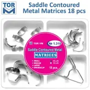 1.310 Saddle Contoured Metal Matrices Set 18pcs Springclip TOR VM Dental Matrix