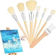 Paifeancodill 7Pcs Gilding Brush Set, Versatile Blending Mop Brush,Assorted Size Paint Brushes Set,Versatile Blending Mop Brush Assorted Size Paint Brushes Paint Brush with Wooden Handle