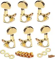 CLISPEED Golden Tuning Pegs for Electric Guitar Machine Heads with Washers and Screws Style Finish for String Tuning