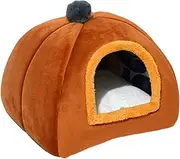 STARTIST Cat Bed for Indoor Cats Dog Beds Snooze Soft Kennel Self Warming Cat Tent Cave Semi Enclosed Cat Nest for Kitten Small Dogs, Brown Small