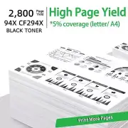 GREENCYCLE 2PK Compatible CF294X Toner Cartridge For HP 94a 94x M118 MFP M148dw