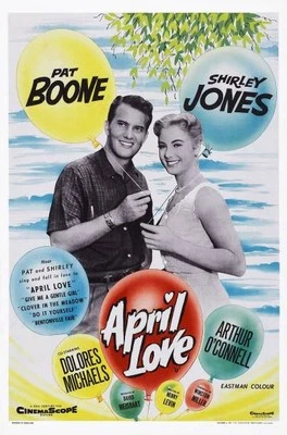 April Love poster Pat Boone Shirley Jones on British 1957 Old Movie Photo