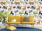 3D Animal Vector Wallpaper Wall Mural Removable Self-adhesive 271