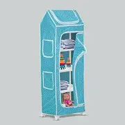 [NHR] Multipurpose Premium Plastic Baby almirah, Kids Wardrobe, Cloth Organizer, Folding almirah, Toy Box (5 Shelf, Blue)