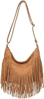 [Generic] Vintage Tassel Crossbody Bag Premium Vegan Purse Fringe Shoulder Bag for Women Girls