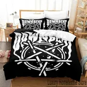 v362 Bed Sheets Bad Omens Bedding Set,Duvet Cover Comforter Bed Set Quilt Cover Pillowcase,King Queen Twin Size Boys Girls Adults 3-Piece Bedding Set