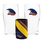 Adelaide Crows AFL Pint Beer Glasses Neoprene Can Cooler Stubby Holder Bar Gift