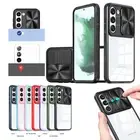 For Samsung Galaxy S23 Slide Camera Lens Protection Clear Shockproof Cover Case