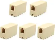 RJ9 Coupler Connector Extender for Connect Two Handset Cables Cord Together 6P4C / RJ9 /RJ10 /RJ22 - Pack of 5