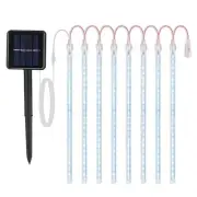 Solar Meteor Shower Lights 9.84FT Raindrop Tube Lamp - White