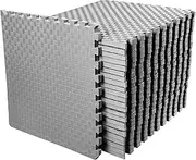 OLIXIS Puzzle Exercise Mat with EVA Foam Interlocking Tiles for MMA, Exercise, Gymnastics and Home Gym Protective Flooring, 1" Thick, 72 Square Feet, Grey