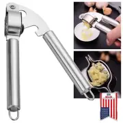 Stainless Steel Garlic Press Crusher Squeezer Masher Mincer Manual Kitchen Tool