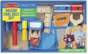 Melissa & Doug Deluxe Toolbelt Set With Wooden Tools Toy Playset Tool Belt