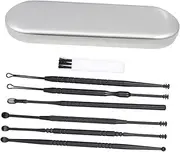 Beatifufu 1Set Removal Tool Portable Stainless Steel Ear Cleaning Kit for Ear Wax Removal Ergonomic Design for Comfortable Use for Home Travel