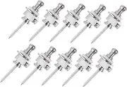BESTonZON 10pcs Guitar Strap Nails Guitar Belt Button Instrument Safe Lock Instrument Belt Lock Guitar Strap End Ukulele Strap Button Non-slip Strap Lock Bass Belt Nails Iron Silver