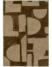 [Miss Amara] Nezar Geometric Washable Rug in Brown
