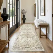 Machine Washable Non Slip Runner Rugs for Hallway Corridor, 2X5 Beige White