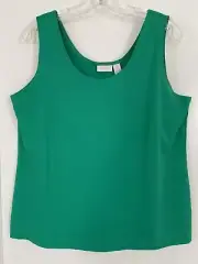 Chico’s Contemporary Tank Stretchy Top Nylon Spandex Size 3 (L/16-18) GREEN