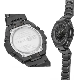 【CASIO 卡西歐】G-SHOCK GST碳核心防護太陽能智慧藍芽雙顯錶-黑 鋼帶(GST-B500BD-1A)